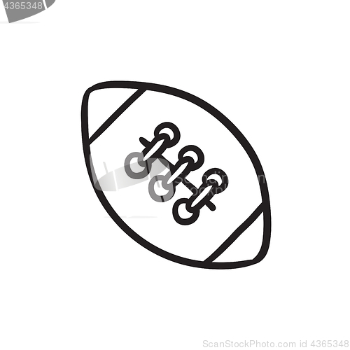 Image of Rugby football ball sketch icon.