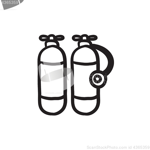 Image of Oxygen tank sketch icon.