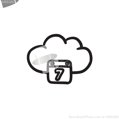 Image of Cloud computing sketch icon.