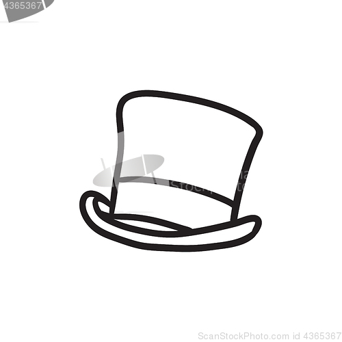 Image of Top hat sketch icon.