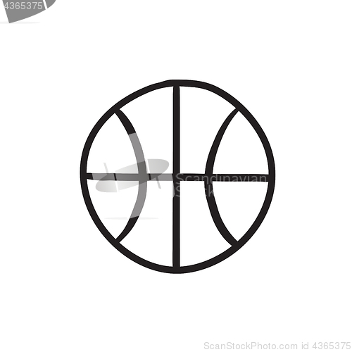 Image of Basketball ball sketch icon.