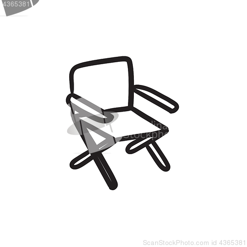 Image of Folding chair sketch icon.