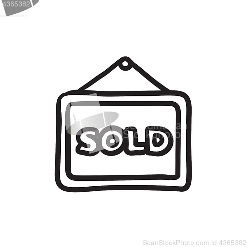 Image of Sold placard sketch icon.