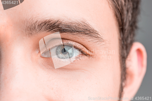 Image of The conceptual image of digital eye of a young man and eoman