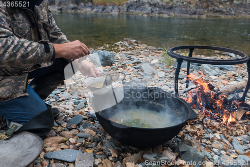 Image of delicious fresh-soup from fish