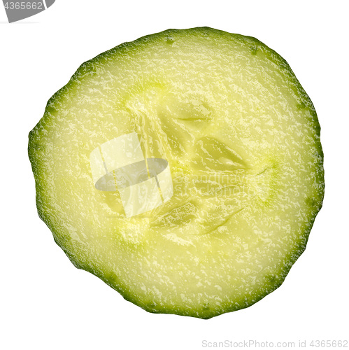 Image of slice cucumber isolated on a white background