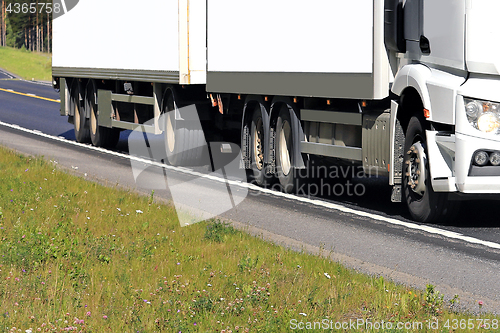 Image of Truck Wheels in Motion