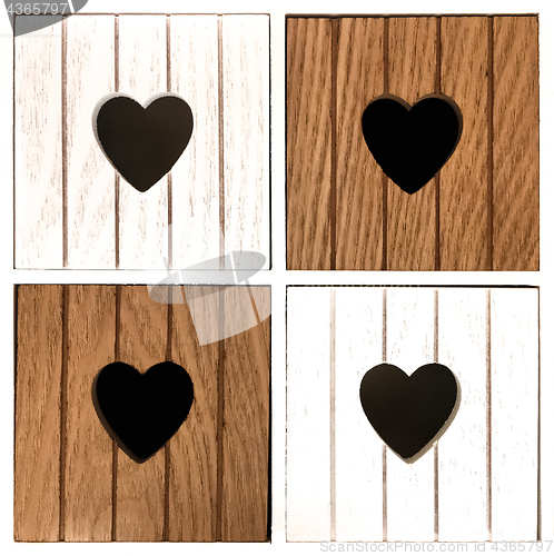 Image of Wooden compartments with heart design