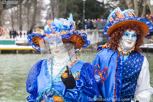 Image of Disguised Couple - Annecy Venetian Carnival 2013