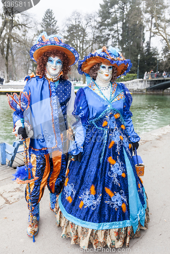 Image of Disguised Couple - Annecy Venetian Carnival 2013