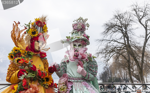 Image of Disguised Couple - Annecy Venetian Carnival 2013