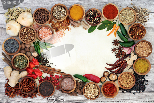 Image of Spice and Herb Abstract Border