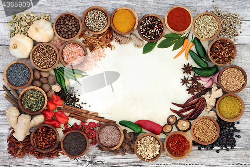 Image of Spice and Herb Abstract Border