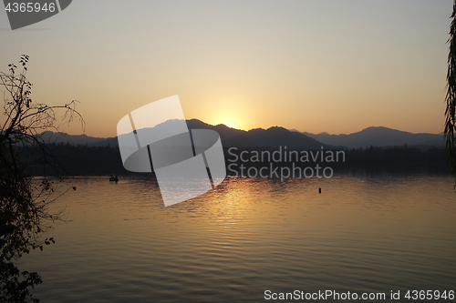 Image of Sunset at West Lake (Xihu) in Hangzhou China