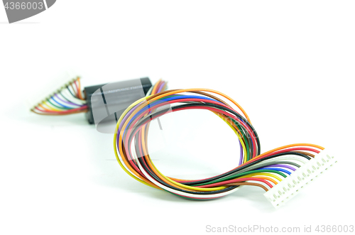 Image of Close-up of colorful electrical cables