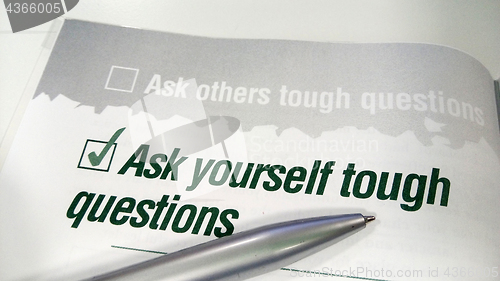 Image of Ask yourself tough question
