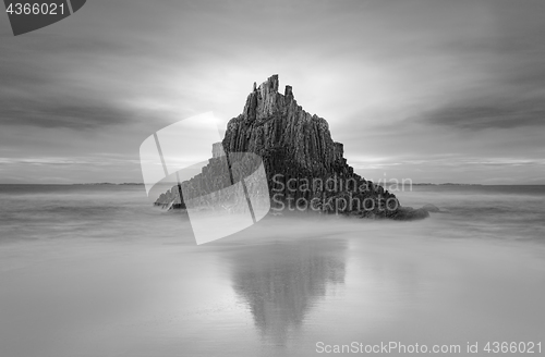 Image of Moody skies over Pyramid rock sea stack