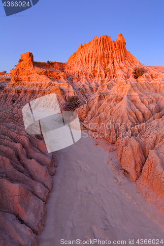 Image of Dusk light illuminating the outback desert landforms