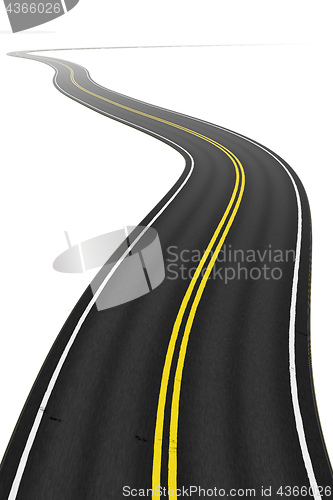 Image of a winding road on a white background