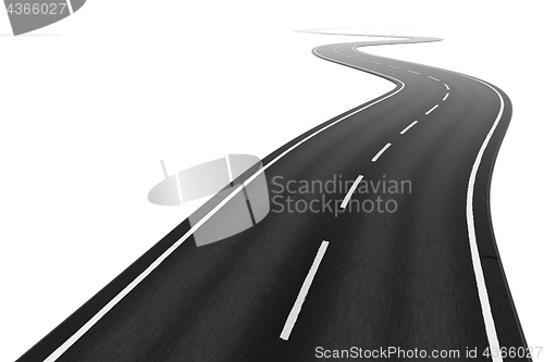 Image of a winding road on a white background