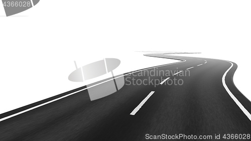 Image of a winding road on a white background