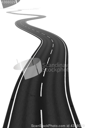 Image of a winding road on a white background