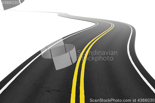 Image of a winding road on a white background