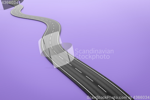 Image of a winding road on a purple background