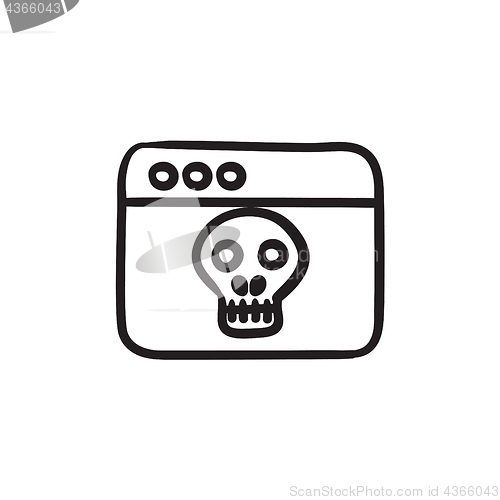 Image of Browser window with skull sketch icon.