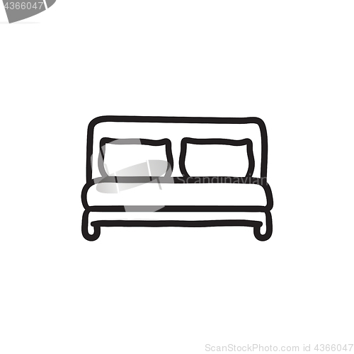 Image of Double bed sketch icon.