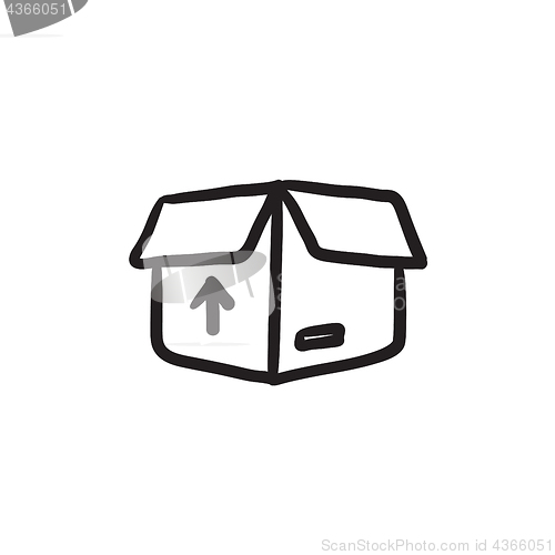 Image of Carton package box sketch icon.