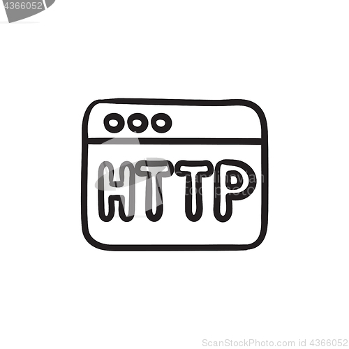 Image of Browser window with http text sketch icon.