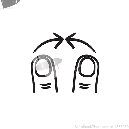 Image of Touch screen gesture sketch icon.