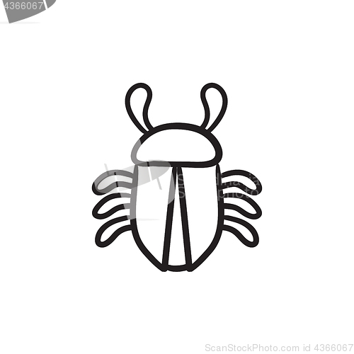 Image of Computer bug sketch icon.