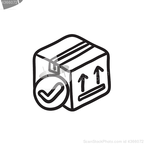 Image of Carton package box sketch icon.