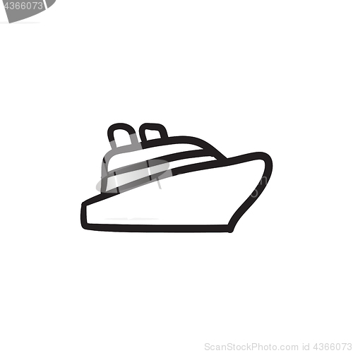 Image of Cruise ship sketch icon.