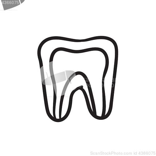 Image of Molar tooth sketch icon.