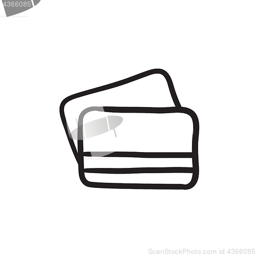 Image of Credit cards sketch icon.