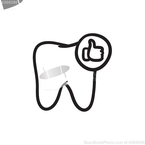 Image of Healthy tooth sketch icon.