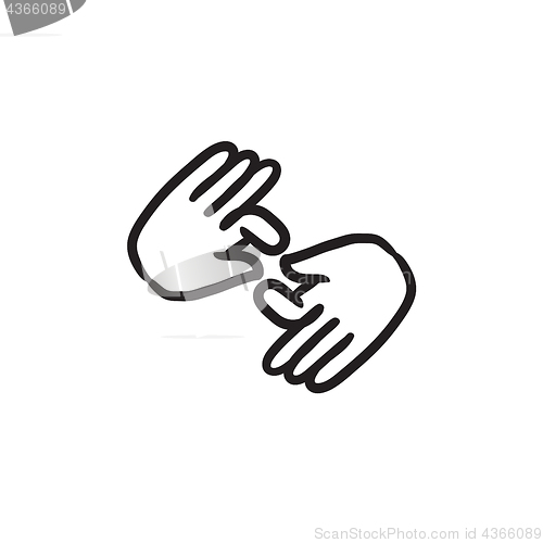 Image of Finger language sketch icon.