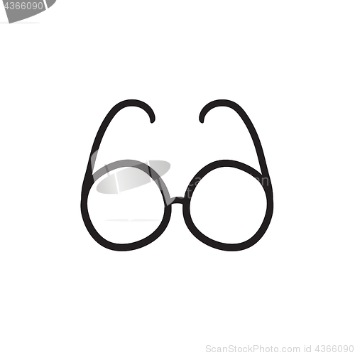 Image of Eyeglasses sketch icon.