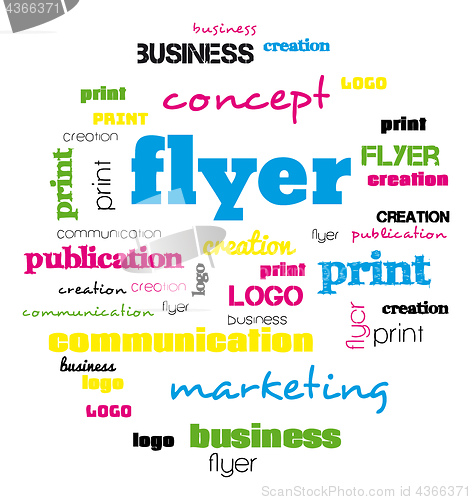 Image of a tag word cloud for flyer and logo design