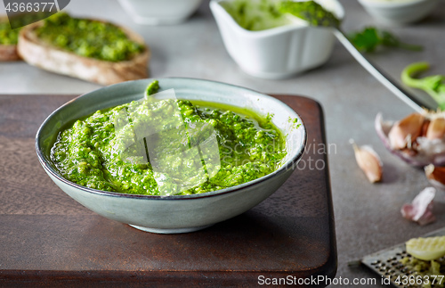 Image of bowl of basil pesto