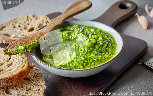 Image of bowl of basil pesto