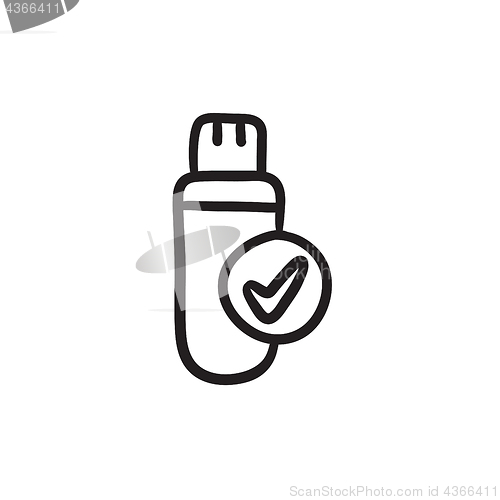 Image of USB flash drive sketch icon.