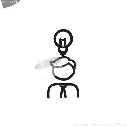 Image of Businessman with idea sketch icon.