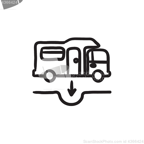 Image of Motorhome and sump sketch icon.