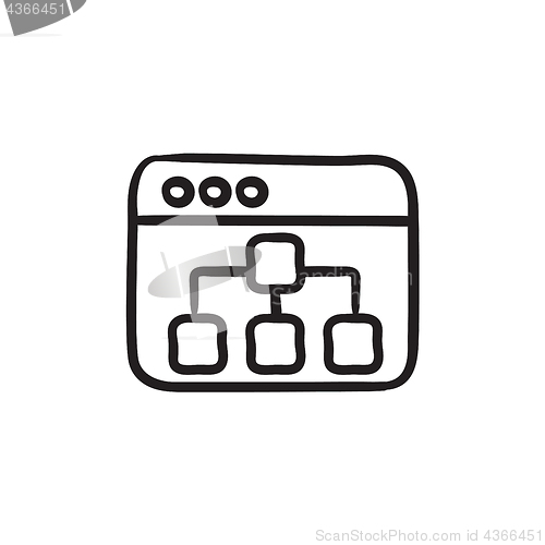 Image of Browser window with folders sketch icon.
