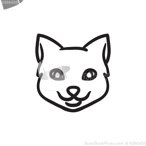 Image of Cat head sketch icon.