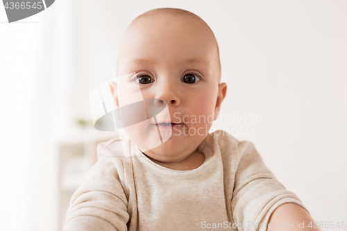 Image of close up of happy little baby boy face